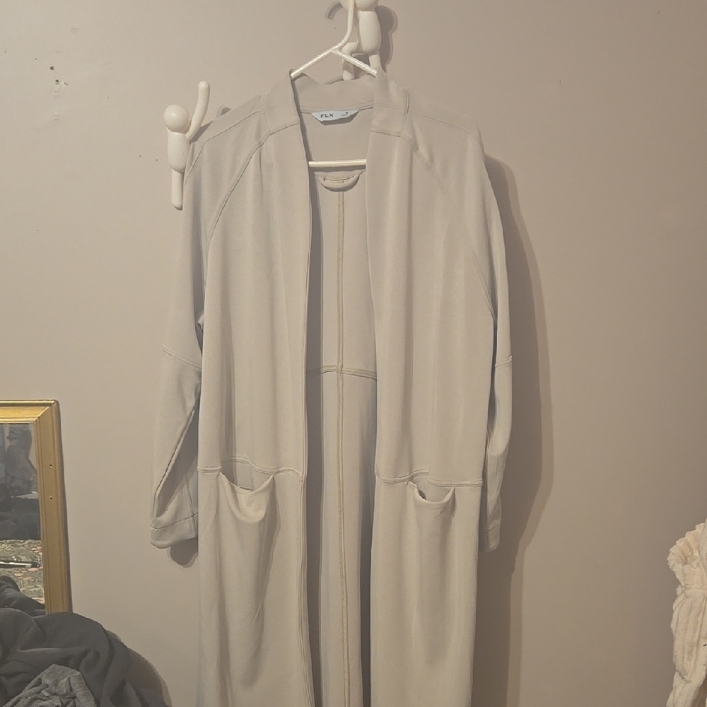 Cream Longline Cardigan with Pockets